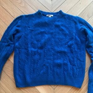 Blue Cable Knit Women's Sweater